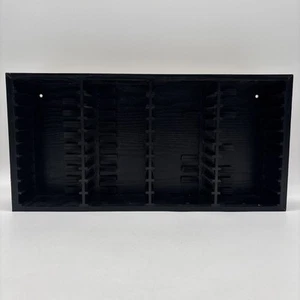 40 Cassette Tape Black Wood Storage Wall Holder Rack Vintage 18.5" by 9.5 - Picture 1 of 6