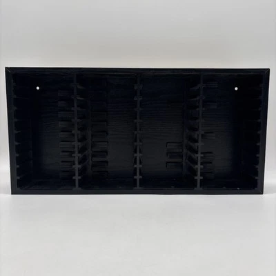 Soporte de pared de almacenamiento de madera negra para 40 cintas de casete vintage 18,5" por 9,5 Foto 1 de 4