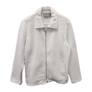 Chico's Womans White Quilted Zip Up Jacket Size 2/ US Large 1113-148 - Picture 1 of 3