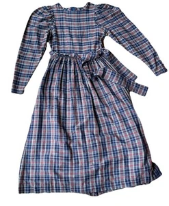 Laura Ashley Dress Vintage Women’s 8 Plaid Cottage Core Wool/Cotton Blend Belt - Picture 1 of 17