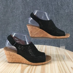 Rockport Sandals Womens 7.5M Black Briah Slingback Black Leather Wedge BX1987 - Picture 1 of 18