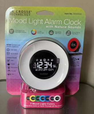 NEW LA Crosse Technology Mood Light Alarm Clock with Nature Sounds Digital Night - Image 1 of 3