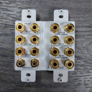 7.1 Home Theater Decora Wall Plate 2 Gang for 7 Speakers + Sub - Picture 1 of 6