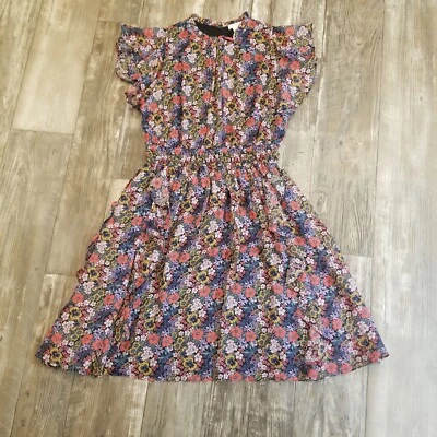 Shoshanna Amora Dress Sz 2 Silk Floral Flutter Ruffles Preppy Fairy - Image 1 of 4
