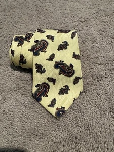 Kenneth Roberts Neck Tie 4" Wide 58.5" Long Brown Paisley Imported Silk USA - Picture 1 of 7