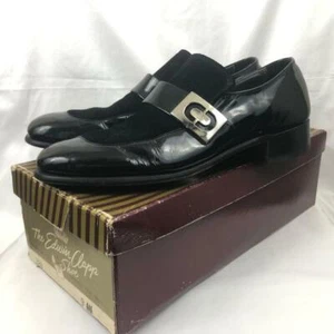 VINTAGE EDWIN CLAPP FORMAL DRESS SHOE LOAFERS 9AAA PATENT LEATHER ORIGINAL BOX - Picture 1 of 12