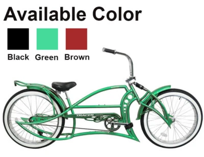 26" Single Speed Stretch Rear Rack Disc Brake Electric Compatible Chopper Bike - Image 1 of 4