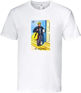 Mexican Bingo Loteria El Musico Graphic Funny T Shirt Multiple Colors - Picture 1 of 7