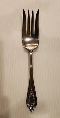 Винтажная вилка для сервировки холодного мяса 1847 Rogers Bros Old Colony XS тройная посеребренная - Изображение 1 из 4