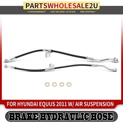 2 件前左右制动液压软管带支架适用于现代 Equus 2011 — 第 1/4 张图片