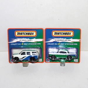 Matchbox 97 Chevy Tahoe + 57 Chevrolet Bel Air Taco Bell 1999 coche juguete comida rápida - Imagen 1 de 6