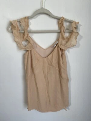 Elizabeth And James Shirt Silk Tank Top Blouse X Small Layered Nude Neutral - Image 1 of 4