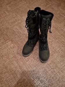 Damen Stiefel Schnürstiefel mit Reißverschluß - Bild 1 von 2