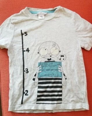 Little Marc Jacobs 100% Cotton Gray Boys Short Sleeve T Shirt Size 6 - Image 1 of 3