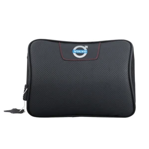 1 Stück Schwarz Farbe Echtleder Autositz Nackenkissen Auto Kopfstütze Für Volvo - Bild 1 von 2