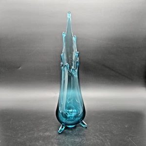 Le Smith geschwungene Vase Pfau blau 3 Zehen drei Zehen 12" MCM - Bild 1 von 8