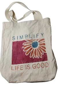 Life Is Good Simplify Canvas Markt Strand Einkaufstasche wiederverwendbar maschinenwaschbar - Bild 1 von 12