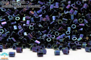 Miyuki Hexagon 2 Cut 11/0 Metallic Purple Iris Hex-0454 - Picture 1 of 1