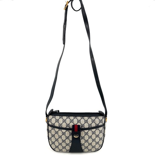 Borsa a tracolla Gucci vintage linea sherry beige navy made in ITALY autentica