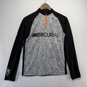 Nike CR7 Shirt Boys Large White Mercurial Quarter Zip Pullover Soccer Academy - Picture 1 of 12