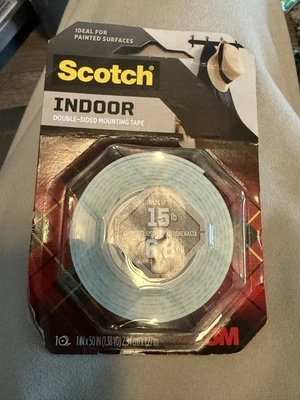 Cinta de montaje Scotch de doble cara (2) rollos, la cinta tiene capacidad para 15 libras. Uso interior Foto 1 de 2