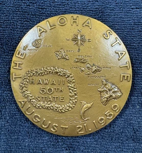 1959 Hawaii Statehood Bronzemedaille offizielle 50. State Medallic Art Company 2,5 Zoll - Bild 1 von 2