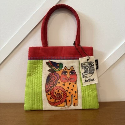 Mini bolso de mano Laurel Burch Sun N Sand Feathered Friends gato rojo y verde Foto 1 de 4