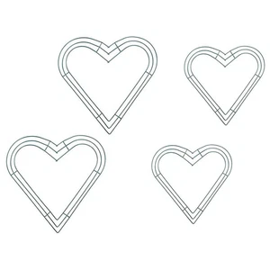 4 Stück Eisenkranz Hohlrahmen Herzform Kranz DIY Creolen Girlande Herstellung Ringe - Bild 1 von 12