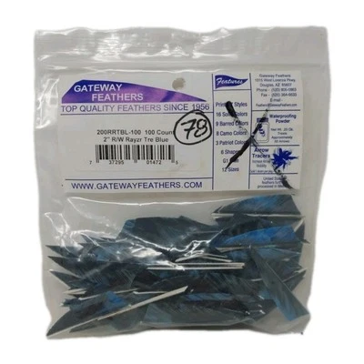 Plumas Gateway 78 unidades 2" ala derecha: Rayzr camuflaje árbol azul 200RRTBL Foto 1 de 2