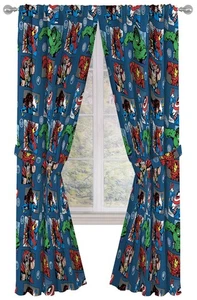 Marvel Avengers Fighting Team 84" Inch Drapes - Beautiful Room Décor & Easy S... - Bild 1 von 6