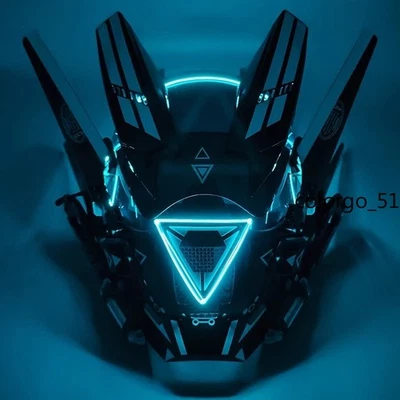 Cyberpunk Predator Helmet Cosplay Props LED Mask Man Headgear Tactics Halloween - Image 1 of 4