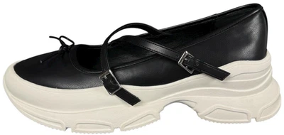 Steve Madden Womens Size 9 Black Broder Strappy Platform Ballet Sneakers Shoes - Image 1 of 4