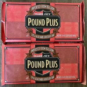 2 X Trader Joe's Pound Belgium 72% Dark Chocolate Bars 17.6 oz/1 lb Exp 01/2027 - Picture 1 of 4