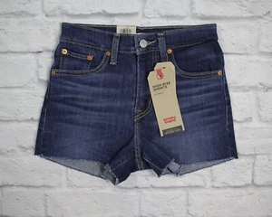 Levi’s Women’s High Rise Cutoff Jean Shorts, Size 00 (W24), Dark Blue - Picture 1 of 7