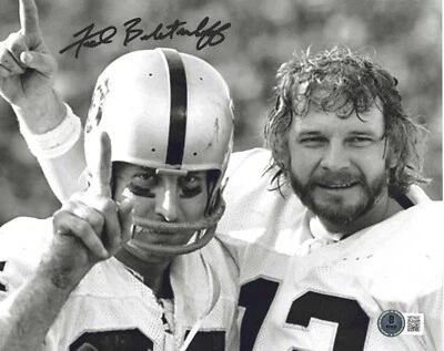 Foto autografiada de 8x10 de los Oakland Raiders Fred Biletnikoff y Ken Stabler Foto 1 de 4