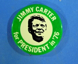 1976 Vintage Jimmy Carter For President In ‘76 Button Pin Pinback (Free Ship!) - Picture 1 of 10