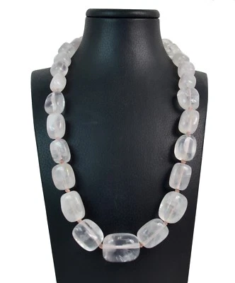 Collana a scalare in Quarzo Rosa con chiusura in Argento 925. Made in Italy - Immagine 1 di 3