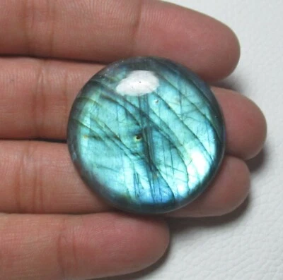 Natural Blue Labradorite Cabochonc Round 75.90 Ct Flat back Gemstone H 3816 - Image 1 of 4