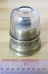RARE Antique French Indochina Brass Opium Lamp Original Glass - Picture 1 of 4