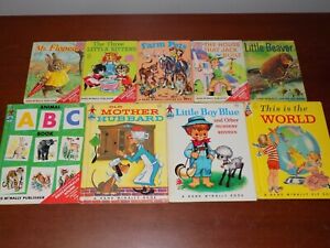 Lot of 9 vintage Rand McNally Elf, Junior Elf, Start-Right books HB