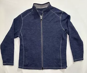 Johnnie O Knit Jacket Mens Large Navy Full Zip Willem Heathered Golf - Picture 1 of 8