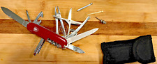 16-Tool Red Swiss 3.5" Pocket Knife w/Sheath ~ for Camping/Fishing/Hiking/Scouts