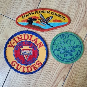 VTG 70's YMCA + Boy Scout Patches Y-INDIAN GUIDES, KICHINODIN NATION, FL COUNCIL - Picture 1 of 7