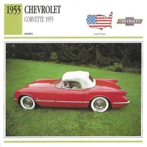 Edito Service photo card 1955 CHEVROLET CORVETTE Spec Sheet car fact 1991 - Picture 1 of 2