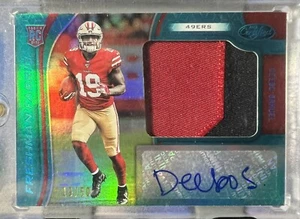 2019 CERTIFIED #223 DEEBO SAMUEL RC FRESHMAN FABRIC BLUE 19/50 JERSEY MATCH - Picture 1 of 3