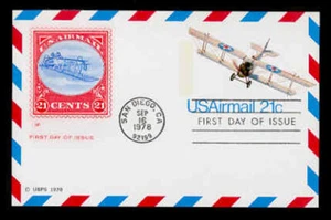 UXC17 21c JENNY INVERT AIRMAIL POSTAL CARD FDC - FARNAM - Picture 1 of 2