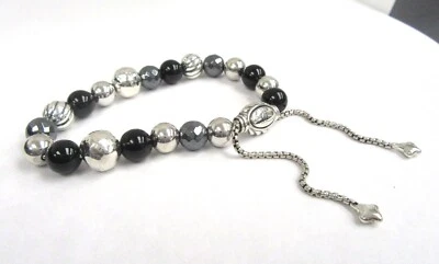 Браслет из гематита, оникса и чистого серебра David Yurman Elements 6–10 дюймов - Изображение 1 из 4