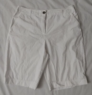 MUJER EDICIONES BÁSICAS PANTALONES CORTOS BLANCOS TALLA 6 ALGODÓN FRENTE PLANO POPELINA 32 cintura Foto 1 de 4