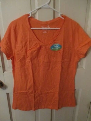 Camiseta 841B3 Hanes 9253 Live Love Comfort Algodón Cuello en V XL Naranja Foto 1 de 2
