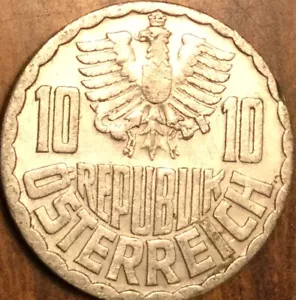 1959 AUSTRIA 10 GROSCHEN COIN - Picture 1 of 2